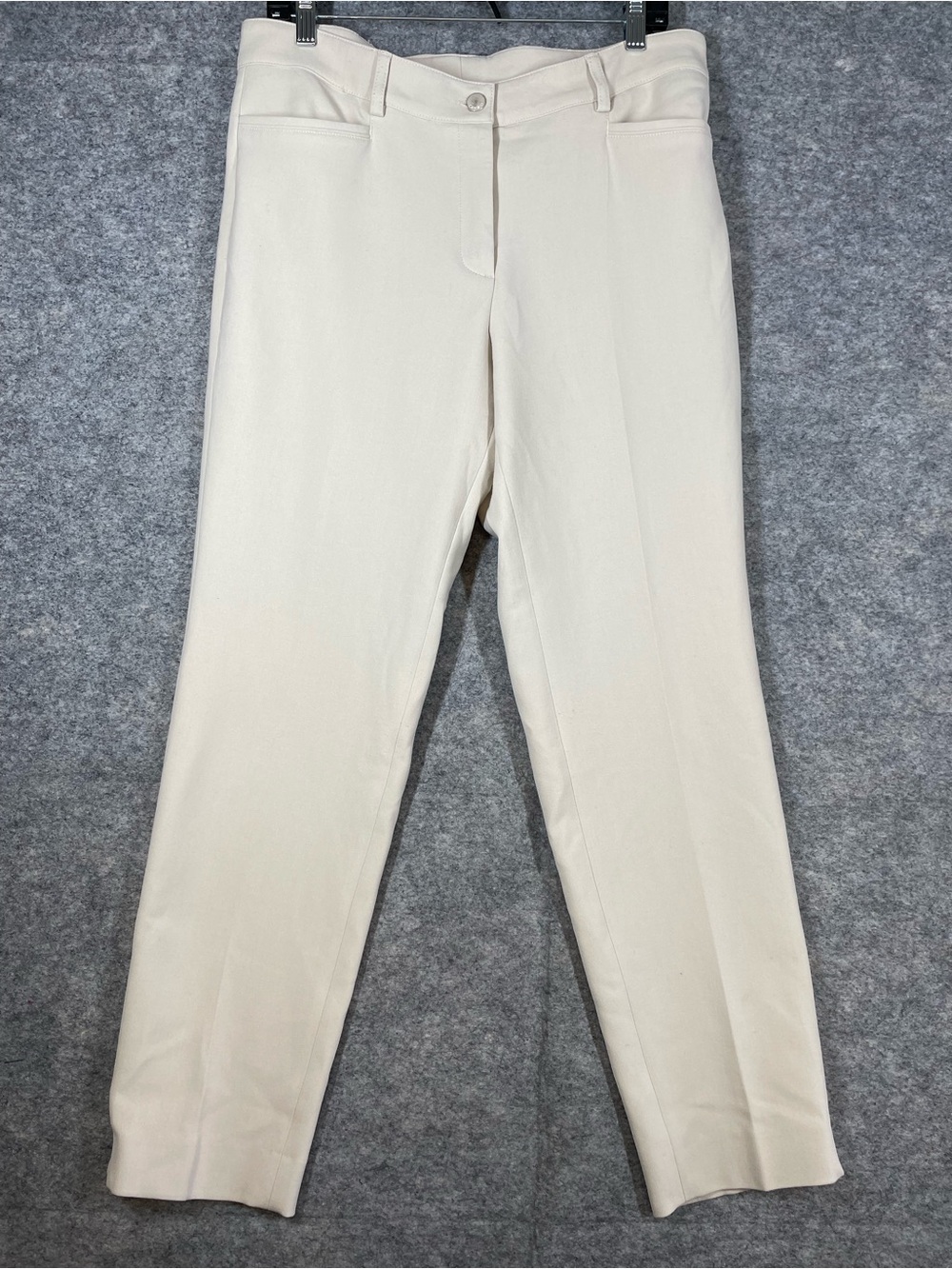 Cambio Renira Ivory Straight Leg Pants Stretch Blend Size 12 Quiet Luxury Chic